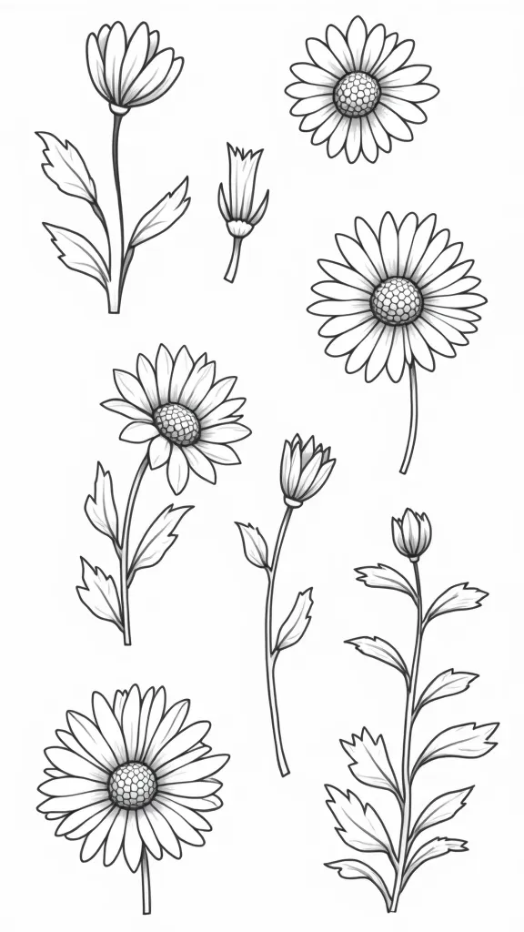 printable daisy coloring pages